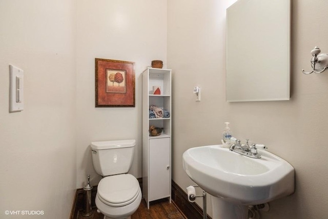 11610 2nd St, Huntley, IL 60142 - bathroom with toilet and wood finished floors