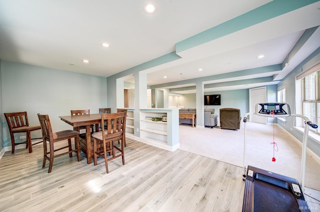 18011 Breckenridge Blvd, Orland Park, IL 60467 - dining area with light wood finished floors and recessed lighting
