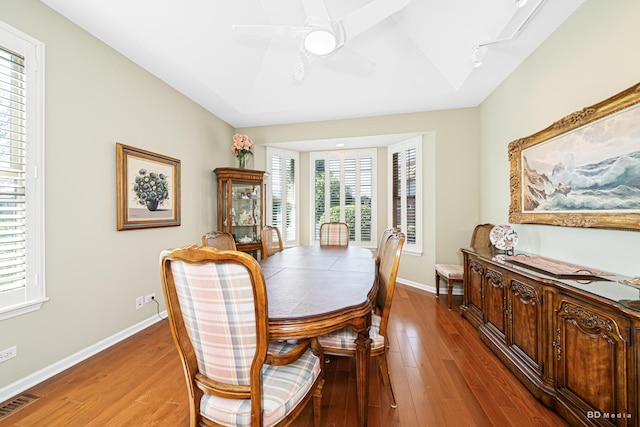 18011 Breckenridge Blvd, Orland Park, IL 60467 - dining area with healthy amount of natural light, wood finished floors, and ceiling fan
