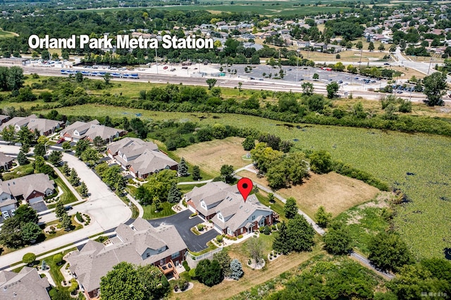 18011 Breckenridge Blvd, Orland Park, IL 60467 - aerial view of property and surrounding area with nearby suburban area