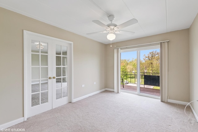 940 Holbrook Rd Unit 34C, Homewood, IL 60430 - carpeted empty room featuring ceiling fan and french doors