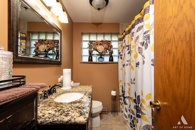 5831 S Meade Ave, Chicago, IL 60638 - bathroom with vanity, tile patterned flooring, and curtained shower