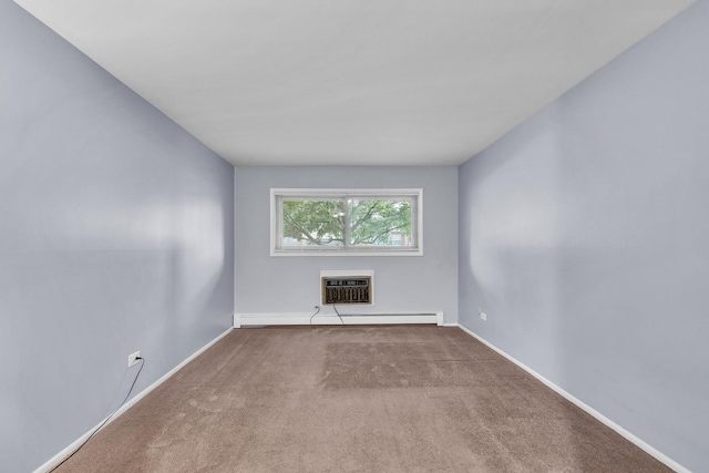 120A Collen Dr Unit 105, Lombard, IL 60148 - empty room featuring carpet, a wall mounted AC, and a baseboard heating unit