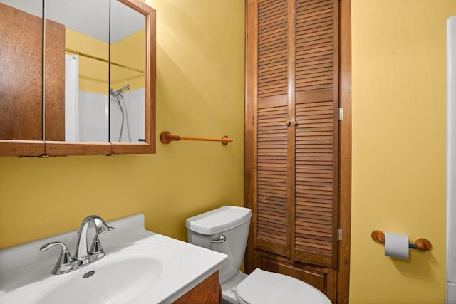 308 Long Ave, North Aurora, IL 60542 - bathroom featuring a closet, vanity, and a shower with curtain