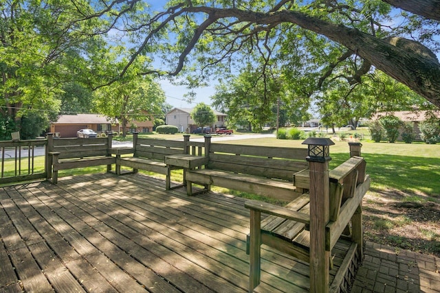 308 Long Ave, North Aurora, IL 60542 - wooden terrace with a lawn