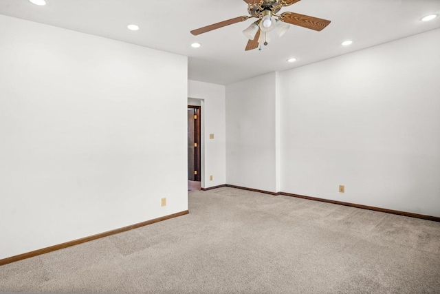 308 Long Ave, North Aurora, IL 60542 - unfurnished room with light colored carpet, recessed lighting, and ceiling fan