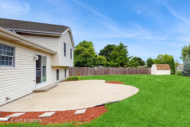 1828 Wicker St, Woodstock, IL 60098 - view of yard featuring a patio area and a storage unit