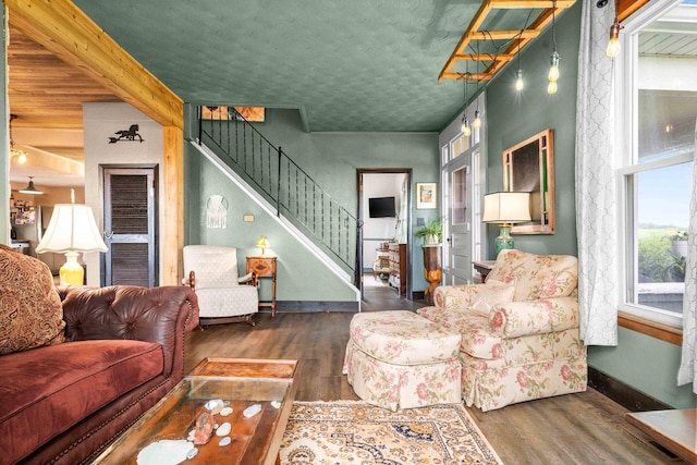 28231 US Highway 150, Leroy, IL 61752 - living area with wood finished floors and stairway