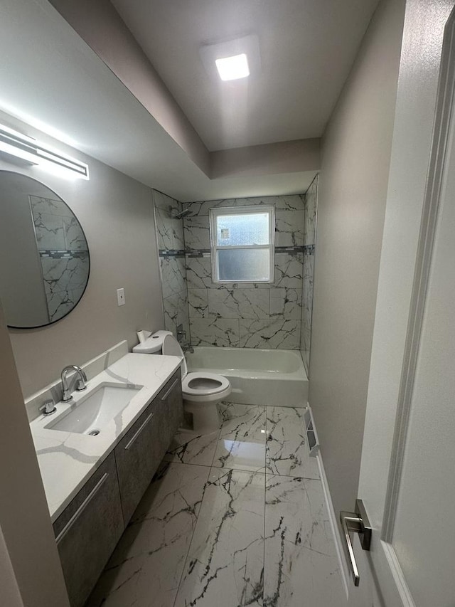 933 E 142nd St, Dolton, IL 60419 - full bathroom featuring vanity and marble look tiles