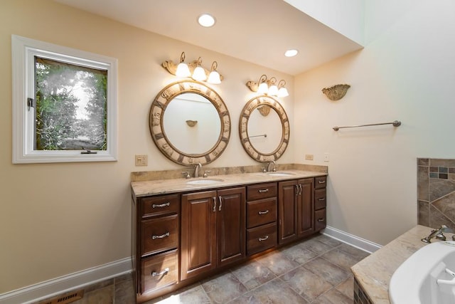 1234 Will Dr, Lockport, IL 60441 - full bathroom with double vanity and a garden tub