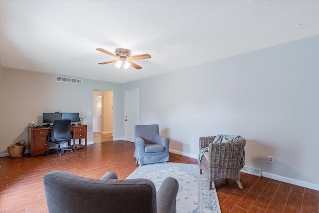 107 S Regency Dr, Bloomington, IL 61701 - home office with wood tiled floors and a ceiling fan