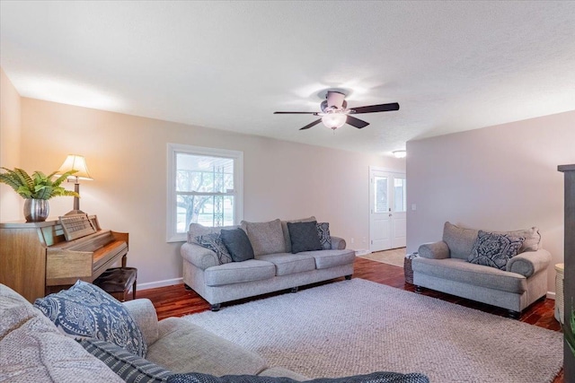 107 S Regency Dr, Bloomington, IL 61701 - living area with wood finished floors and a ceiling fan