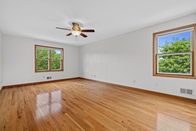 15893 Aime Ln, Wadsworth, IL 60083 - unfurnished room with healthy amount of natural light, light wood-style flooring, and a ceiling fan