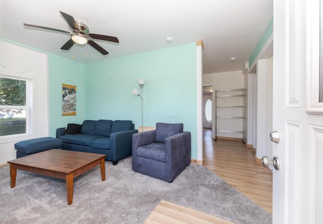 411 E Mazon St, Gardner, IL 60424 - living room with ceiling fan and light wood-type flooring