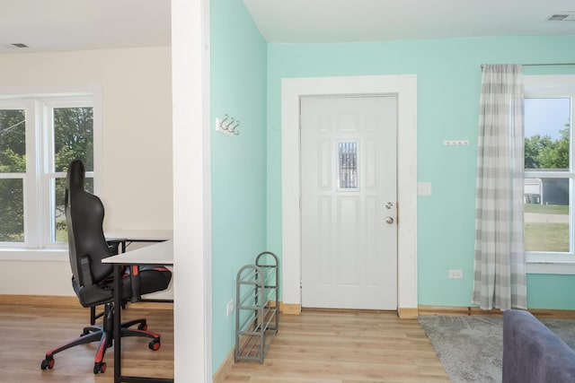 411 E Mazon St, Gardner, IL 60424 - entryway with light wood-type flooring and baseboards