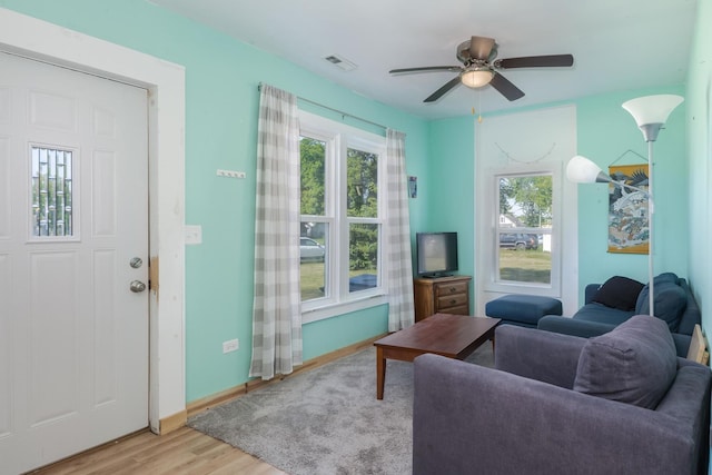 411 E Mazon St, Gardner, IL 60424 - living area with light wood finished floors and ceiling fan