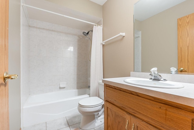 641 Downing St, New Lenox, IL 60451 - bathroom with tile patterned flooring, vanity, and shower / bath combo with shower curtain