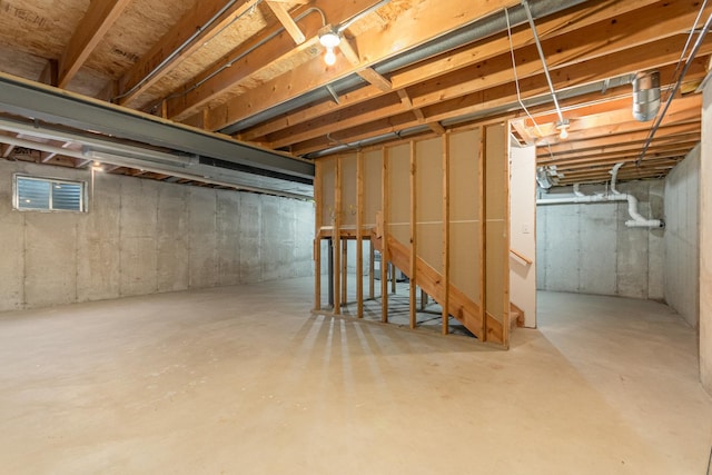 641 Downing St, New Lenox, IL 60451 - unfinished below grade area featuring stairway