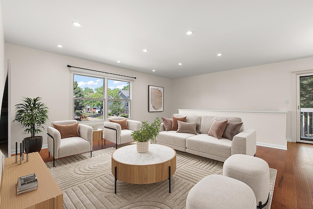 2725 Weeping Willow Dr Unit D, Lisle, IL 60532 - living room featuring wood finished floors and recessed lighting