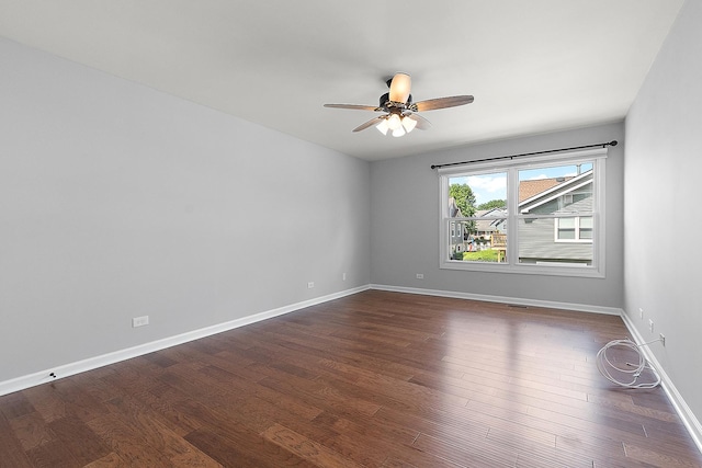 2725 Weeping Willow Dr Unit D, Lisle, IL 60532 - empty room featuring ceiling fan and dark wood-style flooring