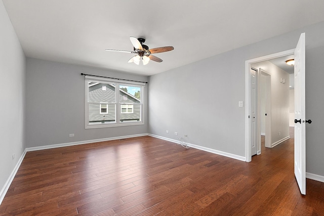 2725 Weeping Willow Dr Unit D, Lisle, IL 60532 - empty room featuring a ceiling fan and dark wood finished floors