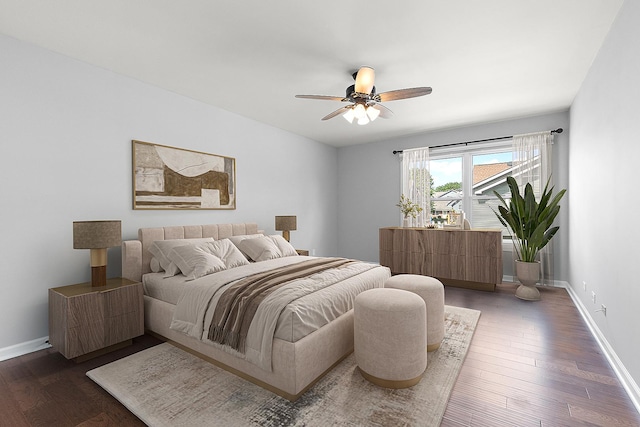 2725 Weeping Willow Dr Unit D, Lisle, IL 60532 - bedroom featuring dark wood-type flooring and ceiling fan