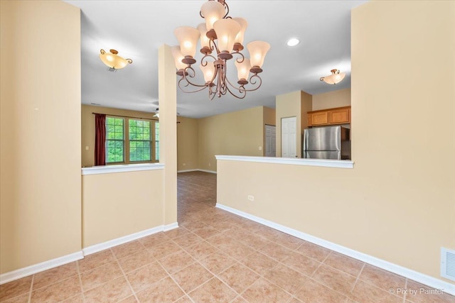16 Christie Ct Unit 16, Algonquin, IL 60102 - empty room featuring a chandelier and recessed lighting