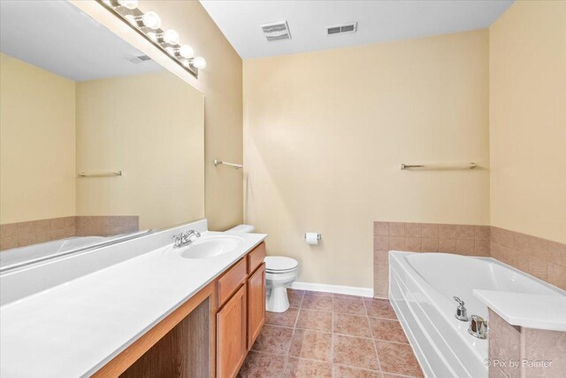 16 Christie Ct Unit 16, Algonquin, IL 60102 - full bathroom with vanity, a bath, and tile patterned flooring