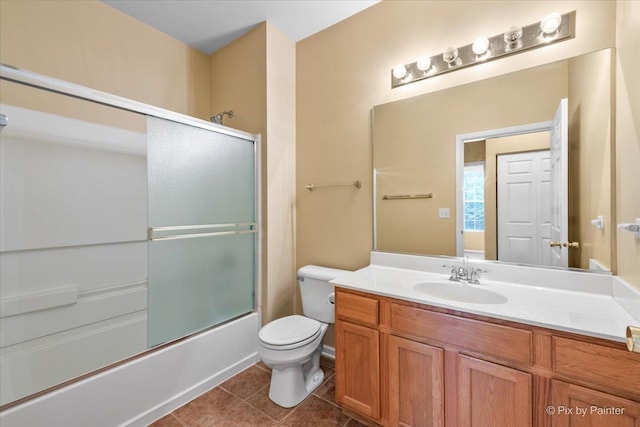 16 Christie Ct Unit 16, Algonquin, IL 60102 - full bath featuring vanity, shower / bath combination with glass door, and tile patterned floors