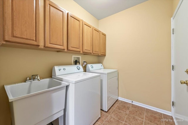 16 Christie Ct Unit 16, Algonquin, IL 60102 - washroom with washer and dryer, cabinet space, and light tile patterned floors