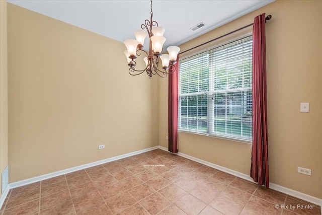 16 Christie Ct Unit 16, Algonquin, IL 60102 - empty room with a chandelier, plenty of natural light, and light tile patterned floors