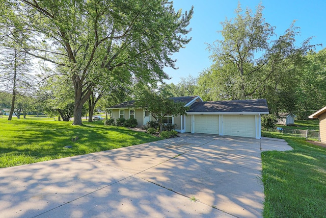 413 Channel Dr, Island Lake, IL 60042 - single story home featuring an attached garage, driveway, and a front yard
