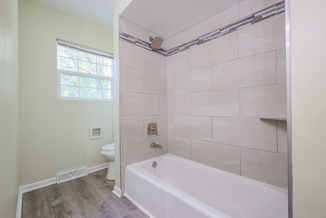 413 Channel Dr, Island Lake, IL 60042 - full bath featuring wood finished floors and washtub / shower combination