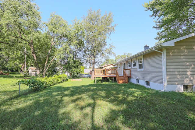 413 Channel Dr, Island Lake, IL 60042 - view of yard featuring a deck