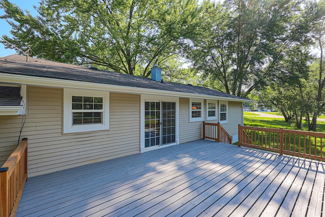 413 Channel Dr, Island Lake, IL 60042 - view of wooden deck