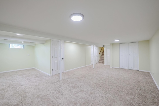 413 Channel Dr, Island Lake, IL 60042 - basement featuring stairs and carpet flooring