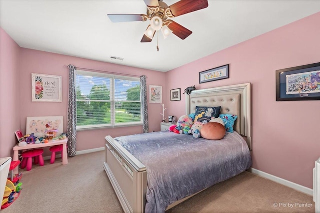 9196 Falcon Greens Dr, Lakewood, IL 60014 - carpeted bedroom with baseboards and a ceiling fan