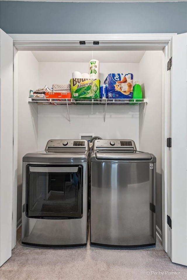 9196 Falcon Greens Dr, Lakewood, IL 60014 - washroom featuring washer and clothes dryer and carpet floors