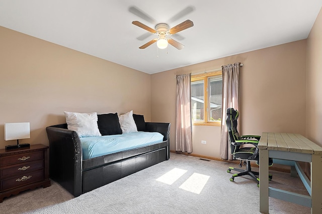 8542 Monaghan Dr, Tinley Park, IL 60487 - bedroom with light carpet and ceiling fan