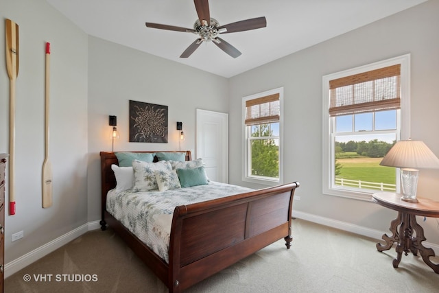 6531 W Cedar Ct, Monee, IL 60449 - bedroom with light carpet and a ceiling fan