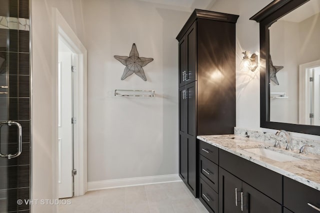 6531 W Cedar Ct, Monee, IL 60449 - bathroom featuring vanity and tile patterned flooring