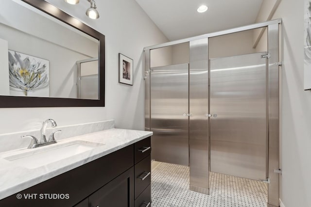 6531 W Cedar Ct, Monee, IL 60449 - full bathroom featuring vanity and a shower stall