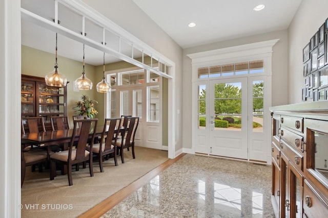 6531 W Cedar Ct, Monee, IL 60449 - dining room with granite tiled floors and recessed lighting