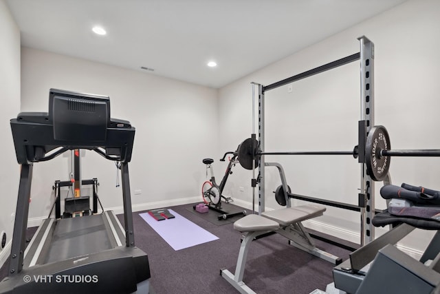 6531 W Cedar Ct, Monee, IL 60449 - workout room featuring baseboards and recessed lighting