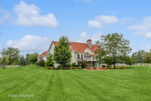 6531 W Cedar Ct, Monee, IL 60449 - rear view of property with a chimney