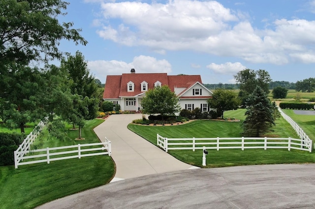 6531 W Cedar Ct, Monee, IL 60449 - new england style home with curved driveway and a fenced front yard