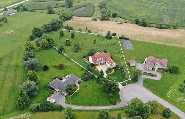 6531 W Cedar Ct, Monee, IL 60449 - aerial overview of property's location with rural landscape and agricultural land