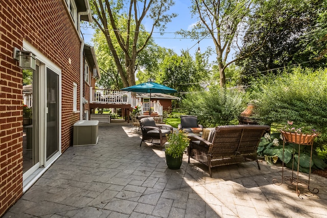 228 S Glendale Ave, Barrington, IL 60010 - view of patio featuring an outdoor hangout area and a wooden deck