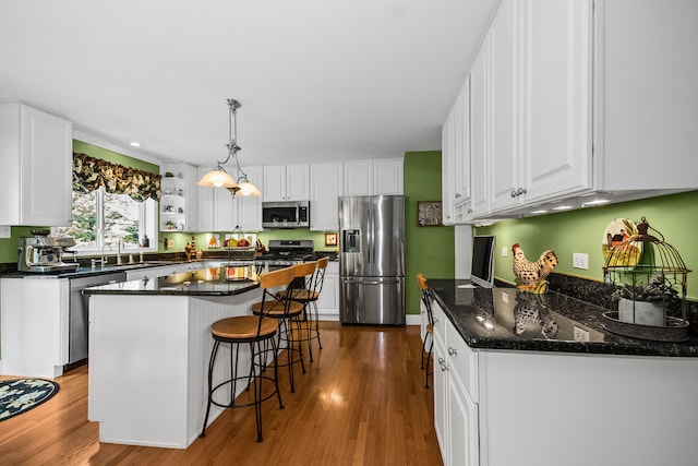228 S Glendale Ave, Barrington, IL 60010 - kitchen featuring appliances with stainless steel finishes, white cabinets, and dark wood-style flooring