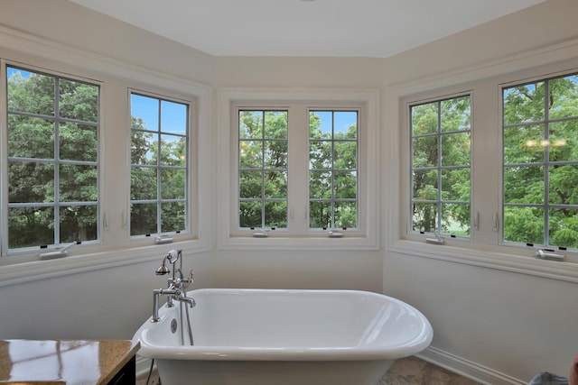 18013 Saint Andrews Dr, Marengo, IL 60152 - full bathroom featuring a freestanding tub and healthy amount of natural light